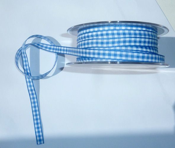 Galon Vichy bleu par 100 cm