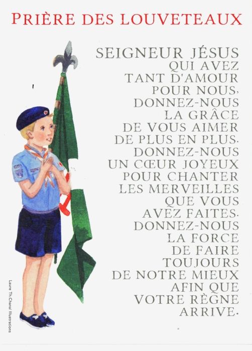 Carte prière des louveataux 13 cm /18 cm