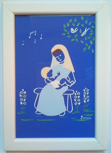 saint céramique encadrée N°046