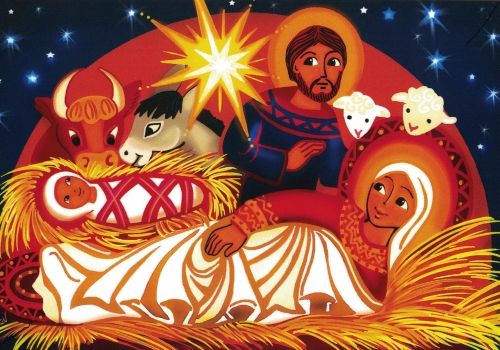 Carte de vœux chrétienne : Moinette