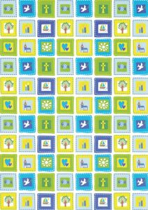 Papier cartonné multimotifs bleu