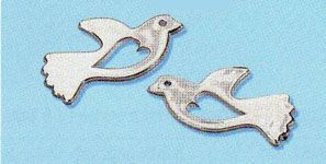 Colombe coeur argentée