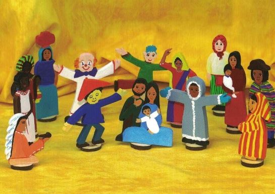 Carte de vœux chrétienne : crèche du mondeMoinette