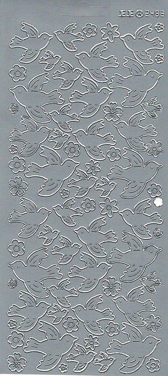 Stickers colombe argenté N° 2