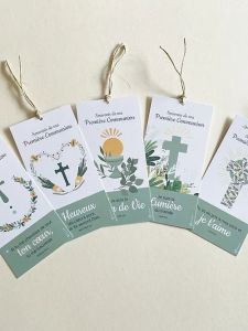 Lot de 5 images de première communion. Illustrations de Candy