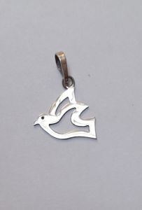 Colombe argent de profil