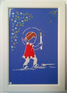 saint céramique encadrée N°004