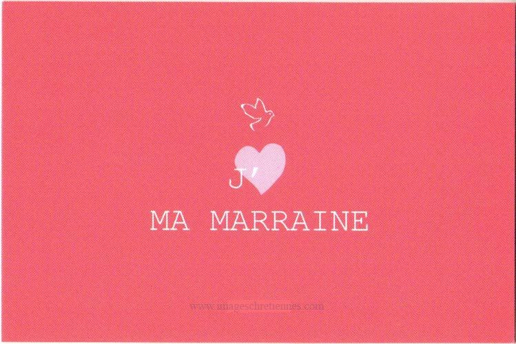 Carte remerciements - J'aime ma Marraine