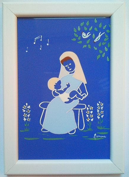 saint céramique encadrée N°046