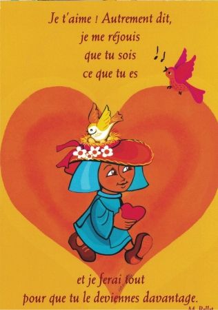 Carte à message de Moinette : Amour et amitié