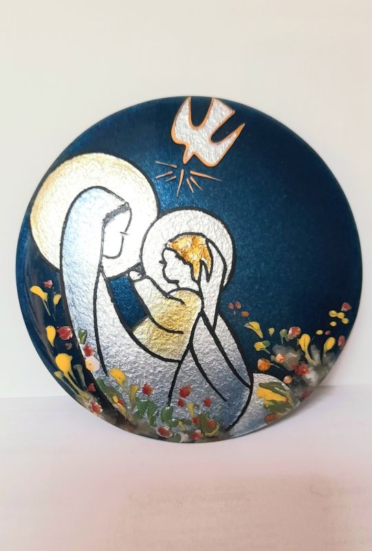 Médaillon en émail cuit : cadeau de baptême