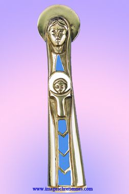 Vierge en bronze et émail modèle 2