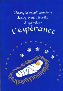 Carte de vœux abbaye argentan : Jésus nouveau né