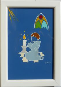 saint céramique encadrée N°043