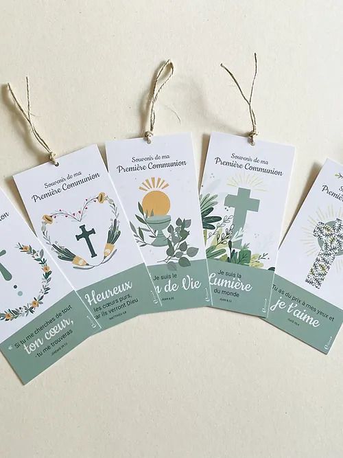 Lot de 5 images de première communion. Illustrations de Candy