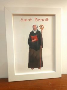 Cadre blanc baguette plate pour carte saint