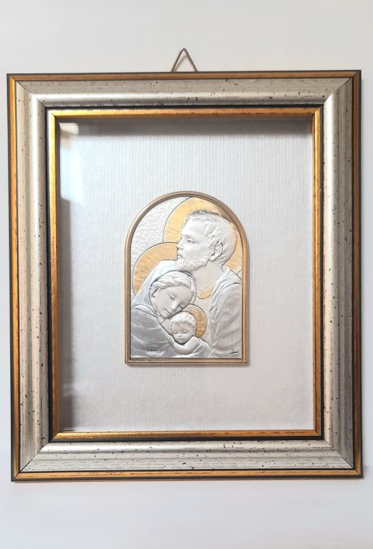 Cadre Sainte Famille en métal argenté 2