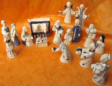 Crèche Blanche 16 pièces.