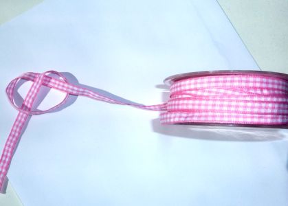 Galon vichy rose par 100 cm