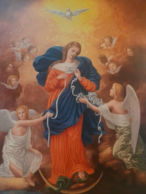 Poster peinture de Marie qui défait les noeuds 25 cm