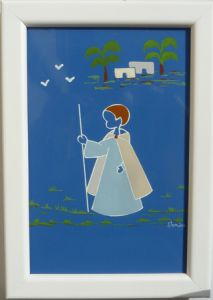 saint céramique encadrée N°039