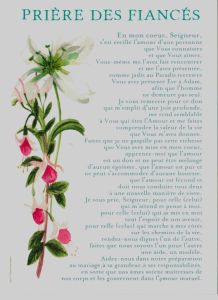 Carte prière des fiancés 13 cm /18 cm