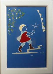 saint céramique encadrée N°052