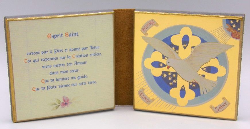 Icône du Saint Exprit au format diptique 8cm par 8 cm
