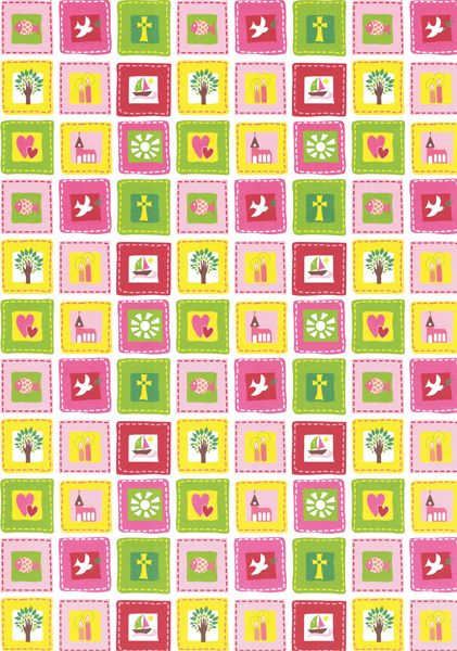 Papier cartonné multimotifs rose