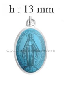 Médaille miraculeuse 13 mm bleu ciel