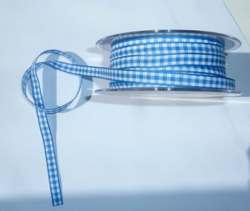 Galon Vichy bleu par 100 cm