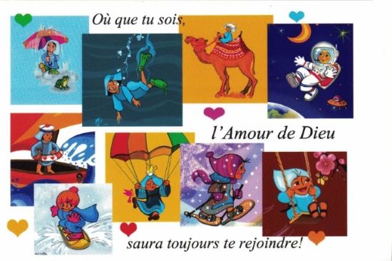 Carte à message de Moinette : Amour de Dieu