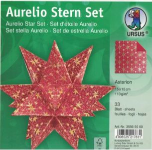 Etoile de Noël rouge et or en origami