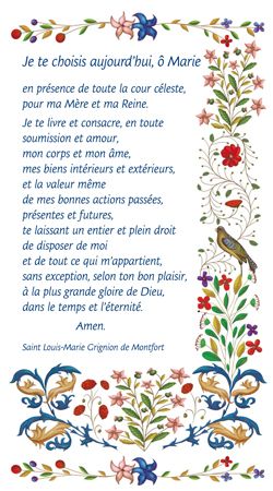 Image Prière "Consécration à Marie" - 50 exemplaires