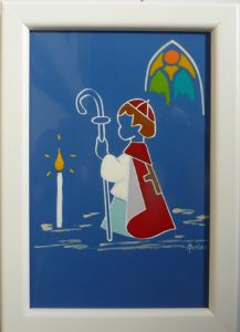 saint céramique encadrée N°012