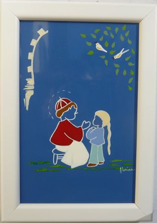 saint céramique encadrée N°037