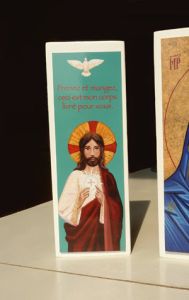 Support signet bois peint