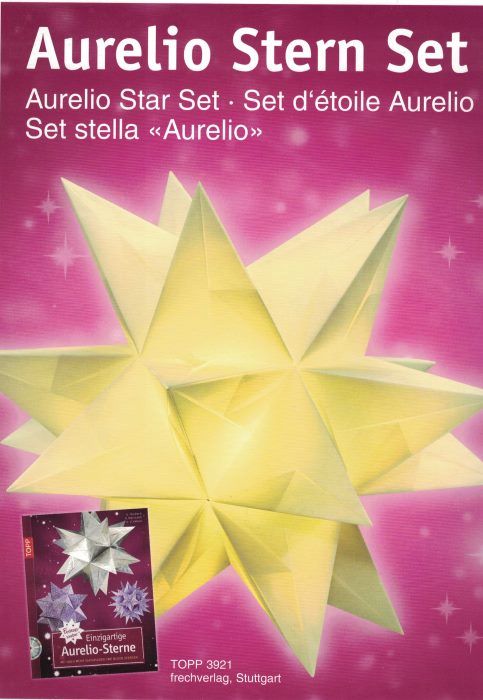 Origami etoile lanterne papier translucide gold 55 cm