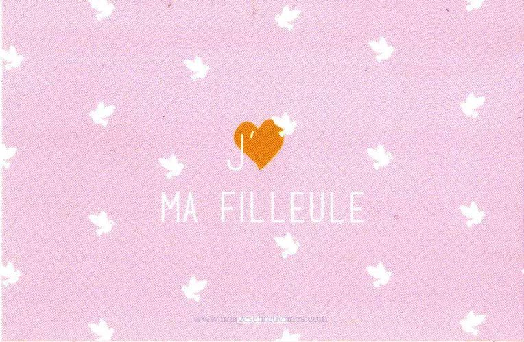 Carte de félicitations - J'aime ma Filleule