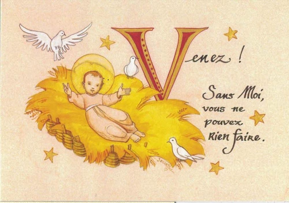 Carte de Voeux "Venez ! Sans moi vous ne pouvez rien faire"