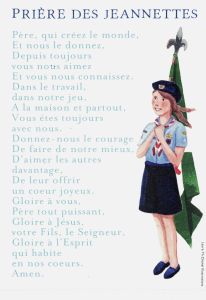 Carte prière des jeannette 13 cm /18 cm