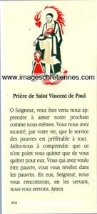 Prière de St Vincent de Paul