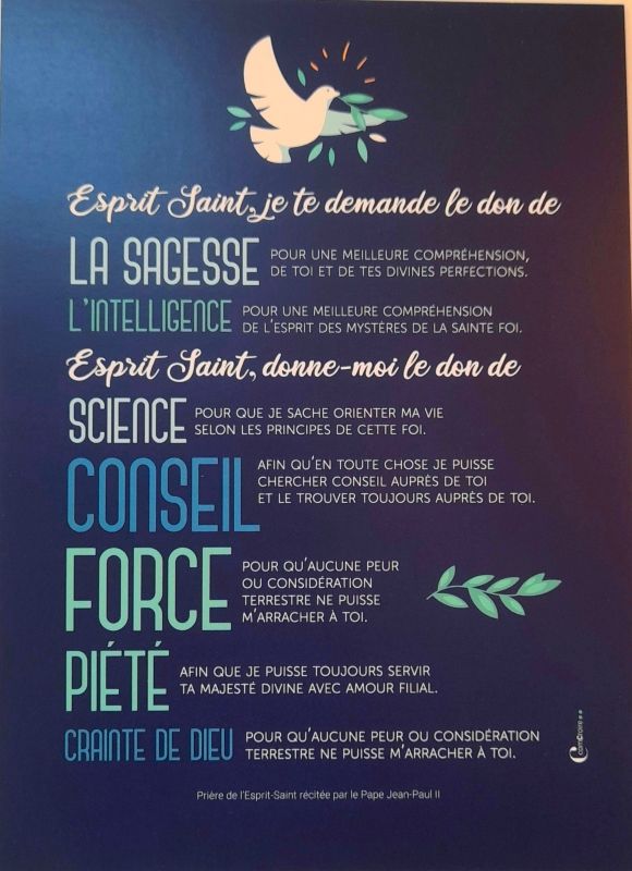 Carte Esprit-Saint je te demande...13 cm /18 cm