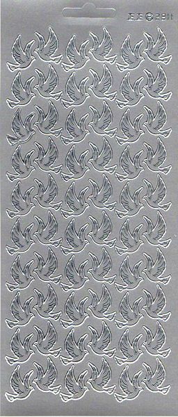Stickers colombe argenté