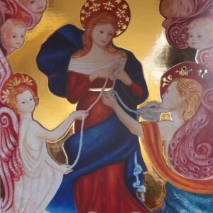 Lot de 5 grandes Images en dorure de Marie qui défait les noeuds 21cm/15cm