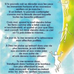 Carte de condoléances : Ne pleure plus si tu m'aimes