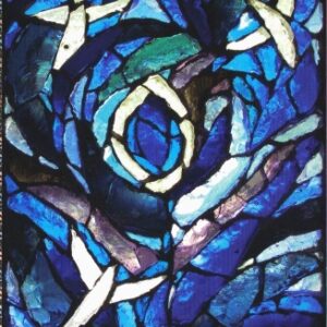 Carte vitrail trois colombes