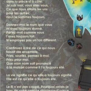 Carte de condoléances : Juste de l'autre côté